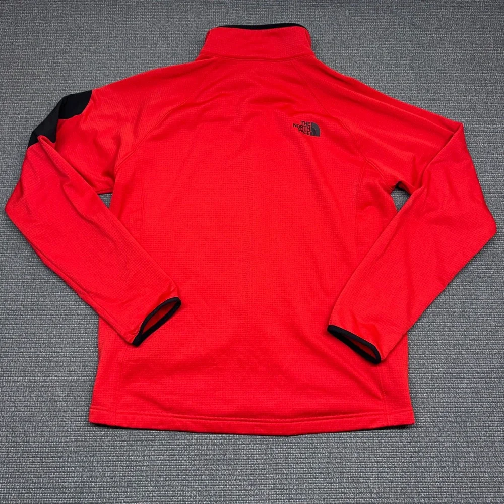 The North Face Mens Red Full Zip Grid Fleece Jacket Large Activewear 9548